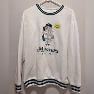 Masters Crewneck Sweatshirt with Green and Yellow Embroidery